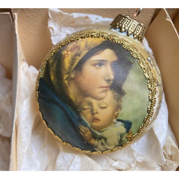 VTG Large Glass Christmas Ornaments From East and West Germany With Box - Picture 8 of 15